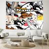 Custom Name Looney Tunes Print Tapestry, Backdrop, Easy Setup, Ideal for Bedroom, Office & Living Room, with Aesthetic Wall Hanging Decor.