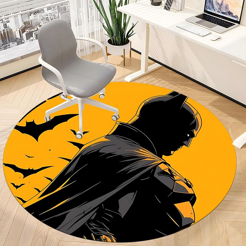 1pc Bat Signal Office Round Area Rug, Under Office Chairs Bedroom Living Room Home Decor, Room Deco, Available in Various Sizes104
