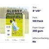 100 ark glanset fotopapir 8x10 200GSM 54LB blekkskriverpapir for fargeblekk