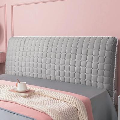 Funda de cabecera de cama a cuadros de lujo, terciopelo cálido, todo incluido, fundas para respaldo de cama, suave, antipolvo, Protector grueso para cabeza y espalda