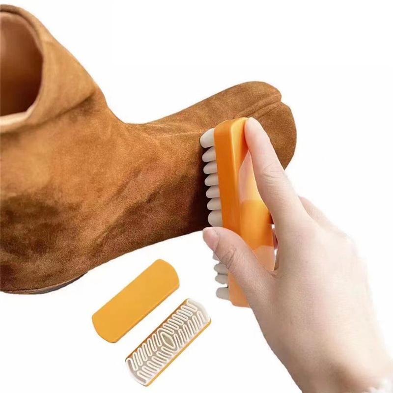 Suede Shoe Brush Plastic Handle Cleaning Stain Eraser for Suede Nubuck Material Boots Cleaner Refresher Tool