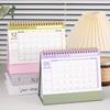 Small Desk Calendar 2024-2025, Standing Flip Desktop Calendar From 2024 To 2025 - Metal Ring Twin-Wire Binding Desktop Calendar