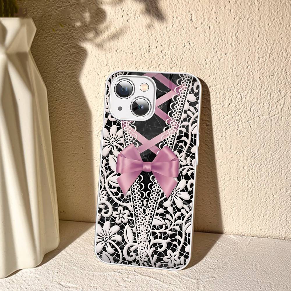 

Lace Pattern Tempered Glass For Iphone 14 13 12 11 Pro Mini XS MAX 14Plus X XS XR Cover iphone 14 plus