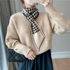 Korean-Style Houndstooth Plaid Scarf for Women - Warm, Stylish, Versatile Autumn/Winter Neck Wrap