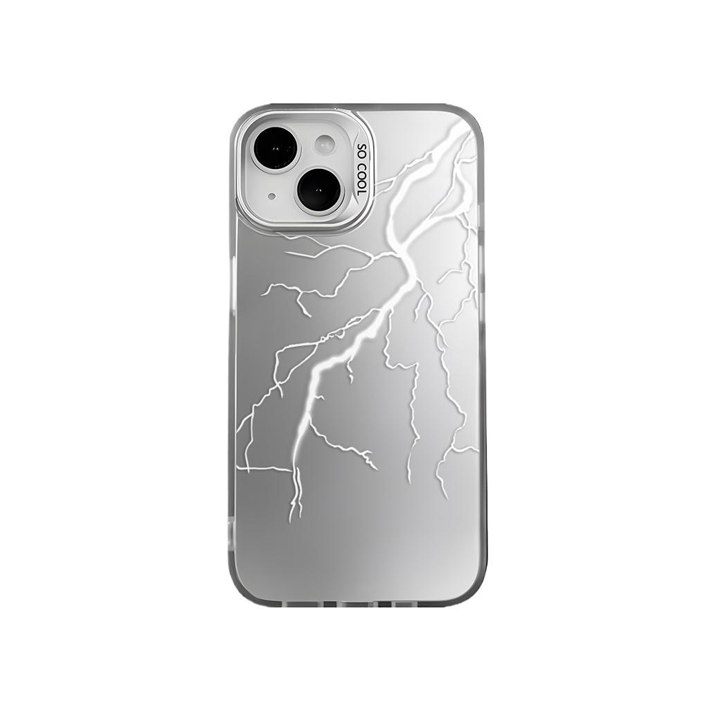 Silver Lightning Bolt Case for iPhone 18 Pro Max, iPhone 14 Plus, Minimalist Design, iPhone 13 Pro, and 12min.