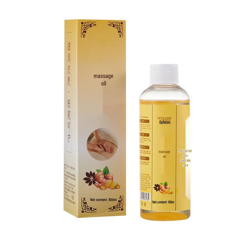 Ginger Warming Full Body Massage Oil - 100ml, No-Rinse, Meridian Unblocking for SPA & Beauty Salons