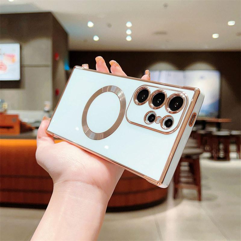 Plating Magnetic Case for Samsung Galaxy S26 S25 FE S24 S23 Ultra S22 S21 MagSafe Cover Phone Accessories