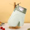 2Pcs Thickened Silicone Insulation Gloves Cartoon Bear Non-slip Oven Mitts Cute Waterproof High Temperature Gloves Baking Tools