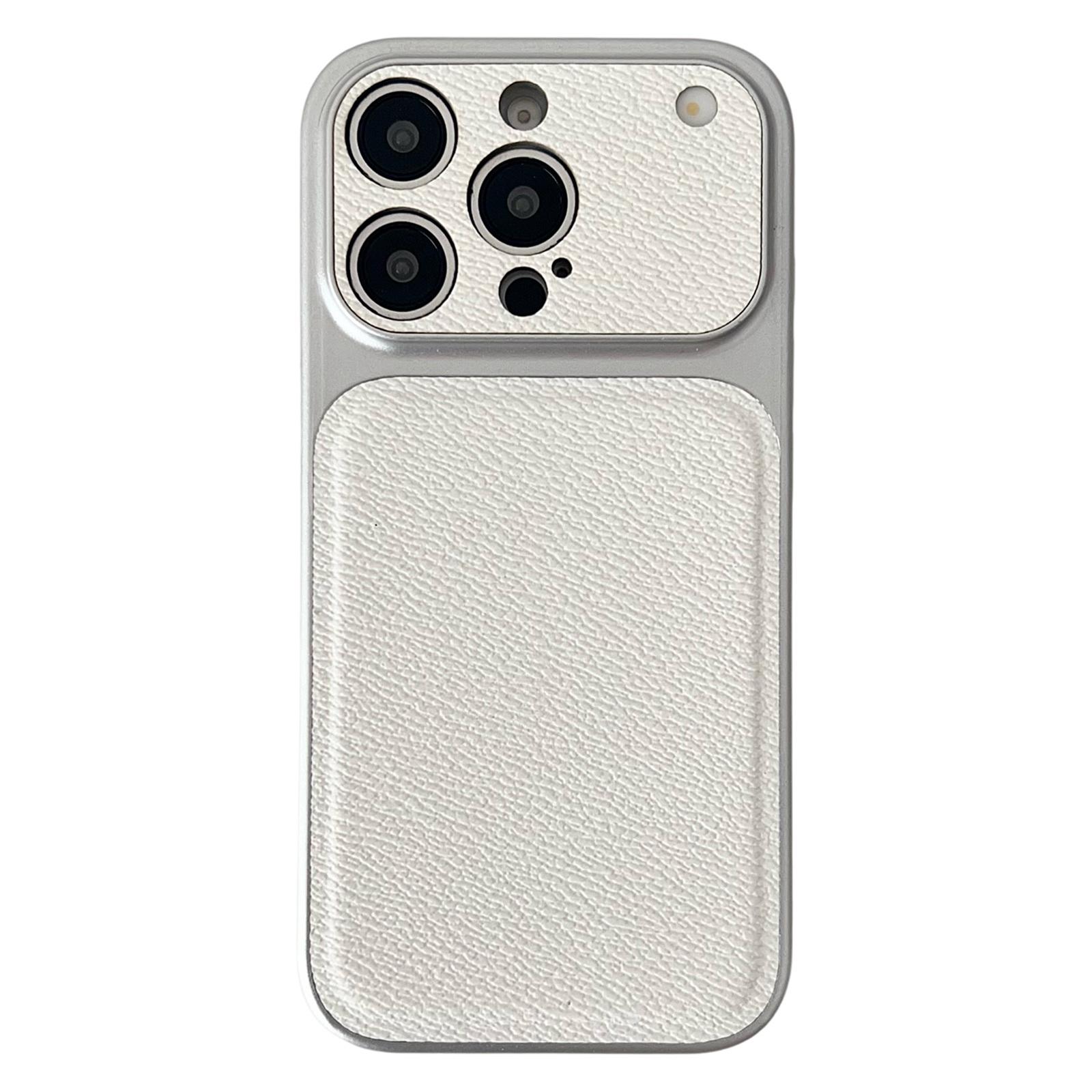 For iPhone 16 Pro Case Precise Cutouts Textured PU Leather Coated PC + TPU Phone Cover