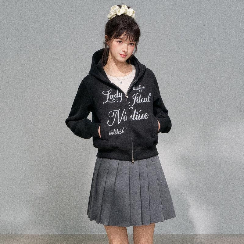 LADY IDEAL Women s Short Hooded Zip-Up Sweatshirt S