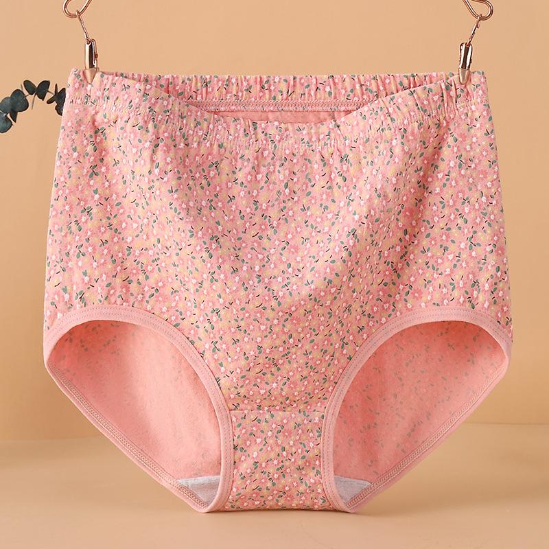 Großgröße Baumwoll-Jacquard Damen Frühling und Herbst Hohe Taille Bauchwickel Hüfte Ältere Slips