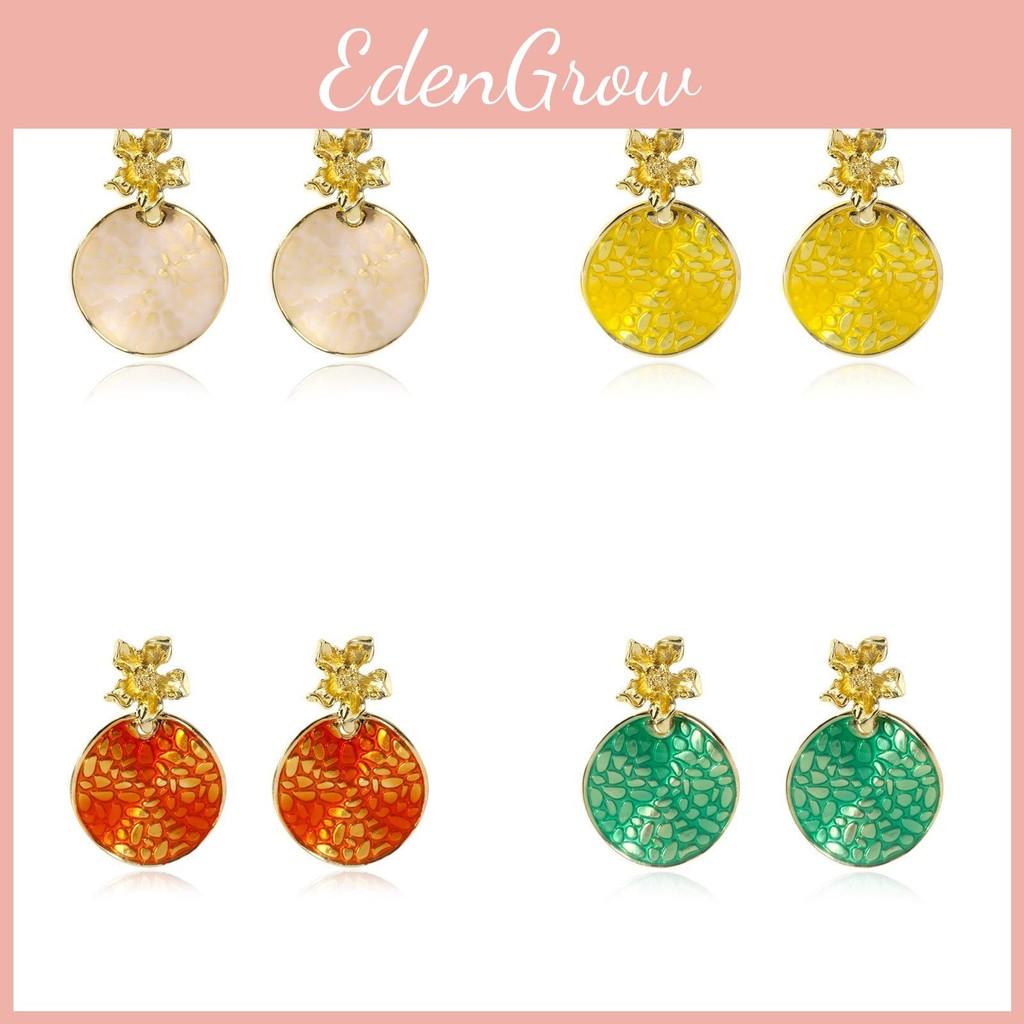 Stylish European American Metal Flower Earrings For Women Multiple Colors