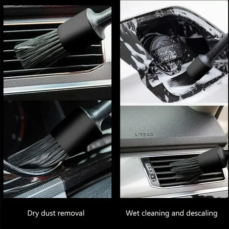5-Piece Car Detailing Brush Kit - Soft Bristle Brushes for Dashboard/Vents/Interior Cleaning | Non-Scratch Auto Tools