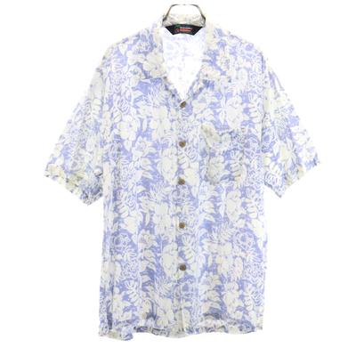 BLUE HAWAII Kurzarm Offener Kragen Alohahemd L Blau Herren Gebraucht