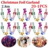 1-20Pcs Foil Garland Christmas Garland Home Decoration Ceiling Hanging Decor Christmas Wreath Decorative Garlands Party Supplies