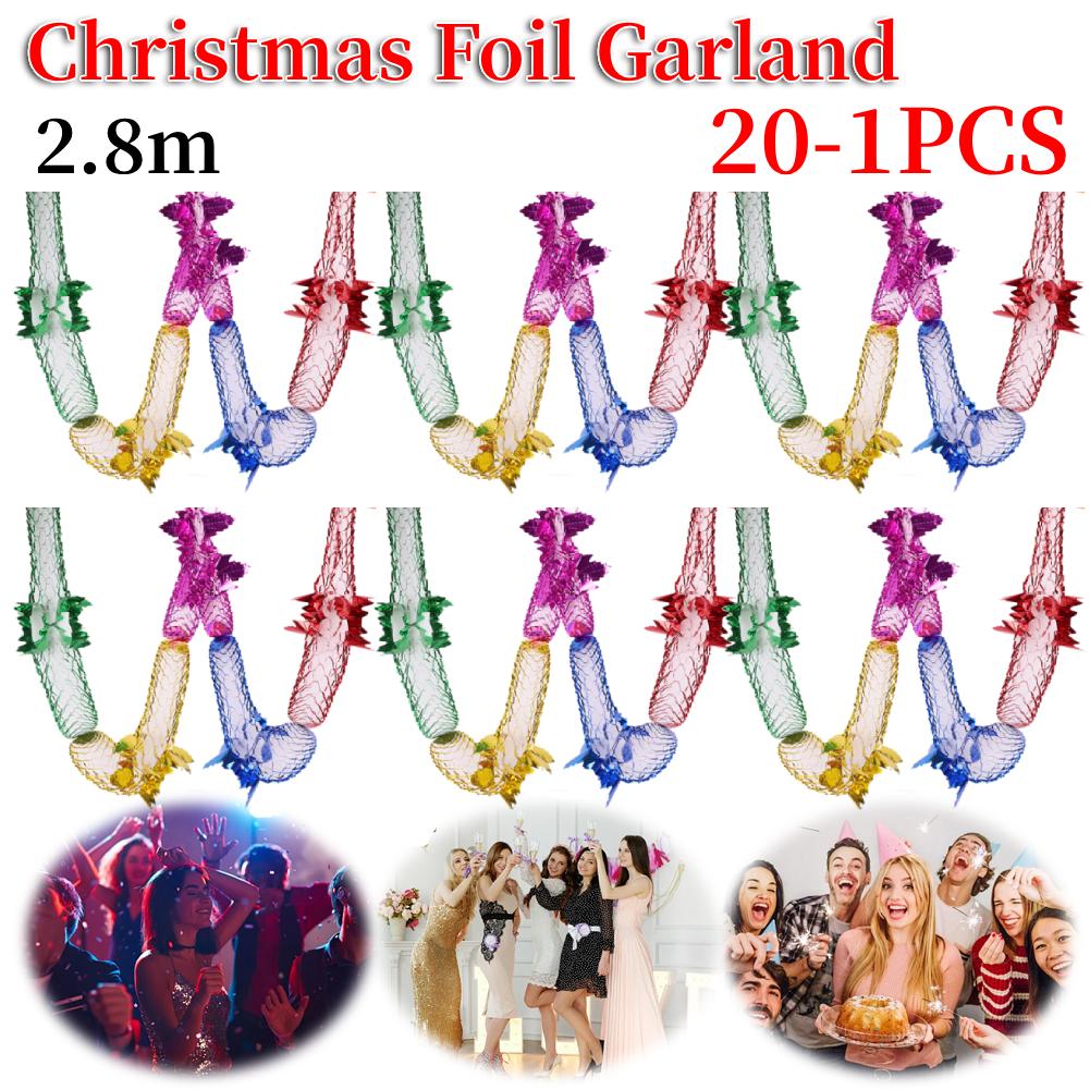 1-20Pcs Foil Garland Christmas Garland Home Decoration Ceiling Hanging Decor Christmas Wreath Decorative Garlands Party Supplies
