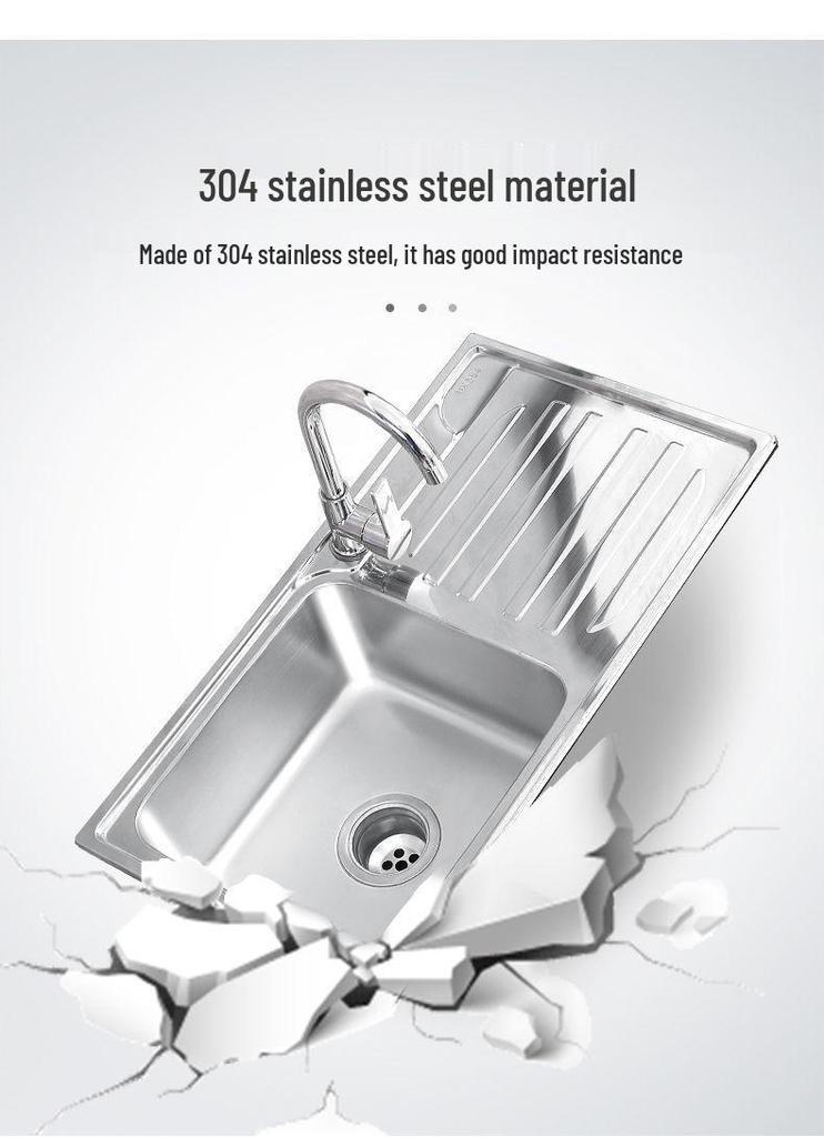 Stainless Steel Single Bowl Kitchen Sink with Floor Stand