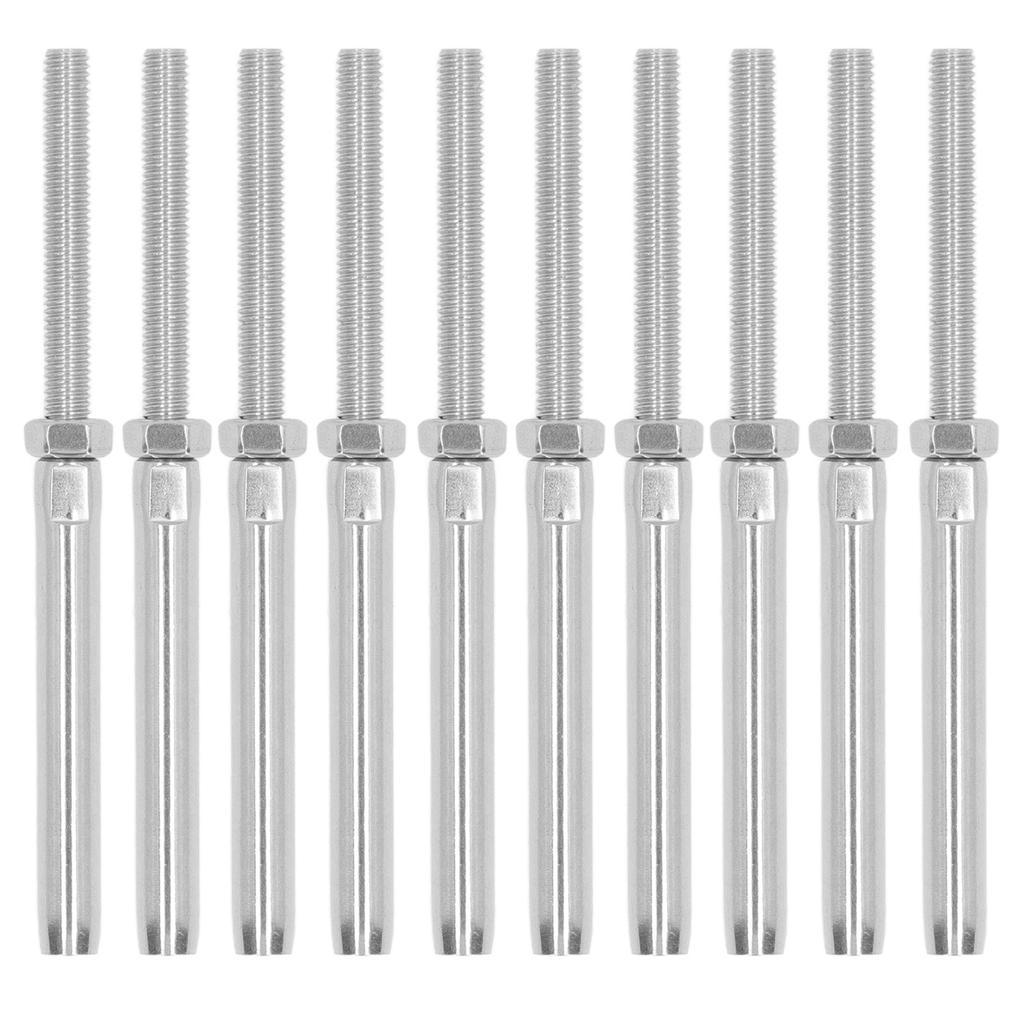 10 stk. Gjengepresse Treskrue Rustfritt Stål Kabelrekkverk Maskinvare Presse Treskrue Sett M10 5mm 0.2in