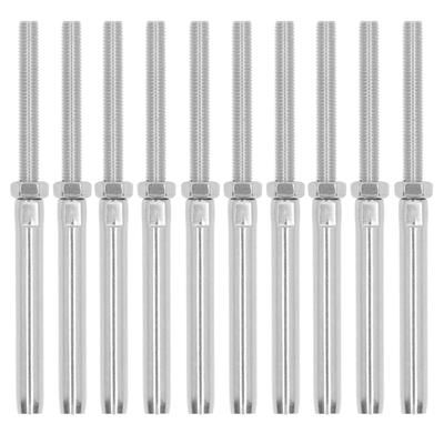 10 Stück Gewinde-Stauch-Schraube Edelstahl Kabelgeländer Hardware Stauch-Schrauben-Set M10 5mm 0.2in