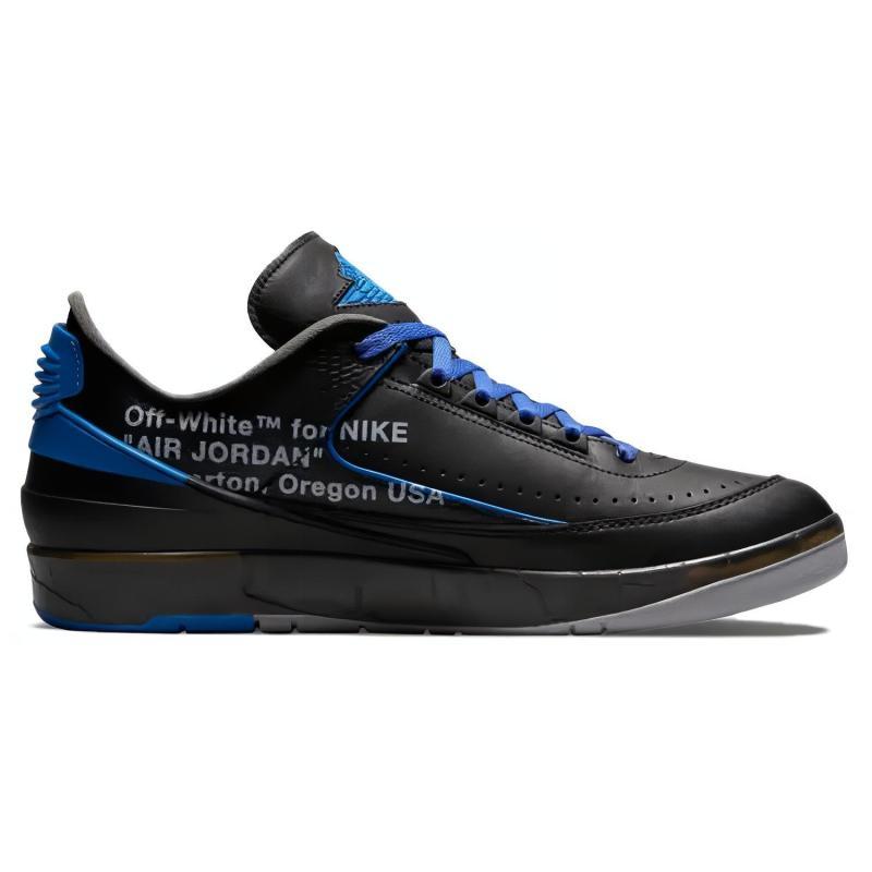 OFF-WHITE X Jordan Air Jordan 2 Retro Low Juodi Ir Varsity Royal Jordan DJ4375-004