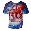 Funny Marine Life Sea Animal 3D Print Kids Round Neck Short Sleeve Tee Loose Outdoor Daily Play Outfit