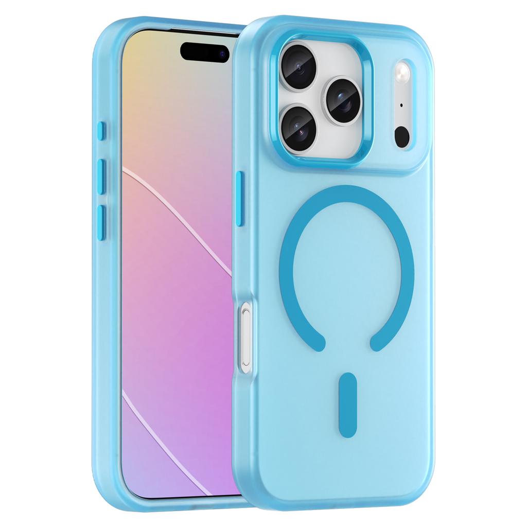 For iPhone 17 Pro Case Compatible with MagSafe TPU+PC Matte Translucent Phone Back Cover