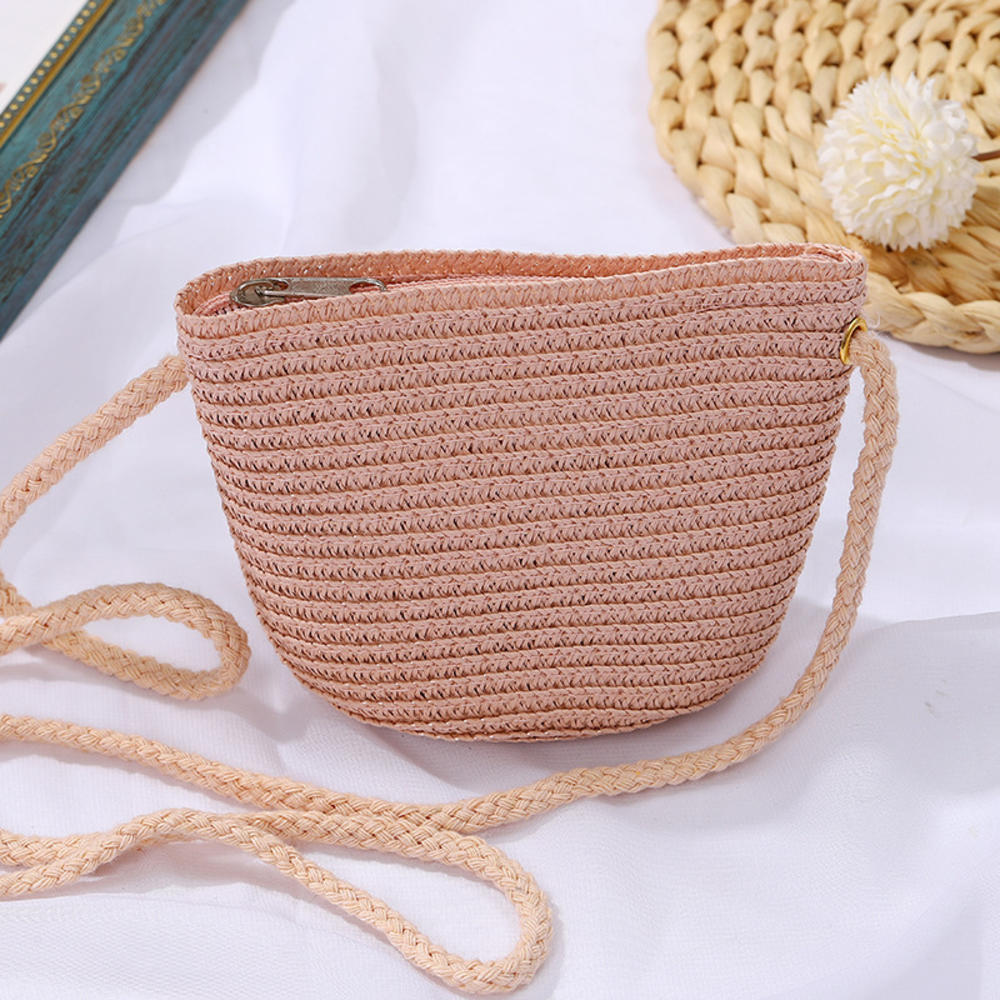 Weiche Stroh-Tragetaschen Personalisierte Reise-Einkaufstasche Strand-Webhandtasche Damen Böhmische Umhängetasche Valentinstagsgeschenk