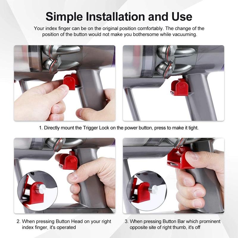 Trigger Lock for Dyson V11 V10 Absolute/Animal/Motorhead Vacuum Cleaner Power Button Lock Accessories Free Your Finger
