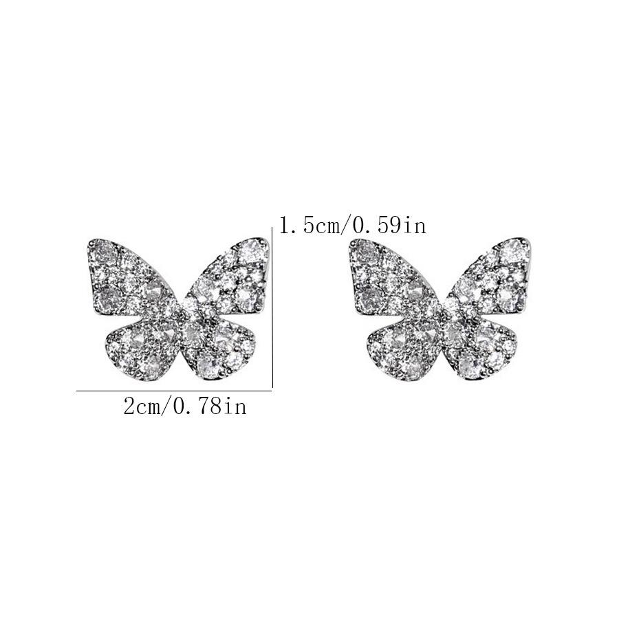 Elegant Rhinestone Butterfly Stud Earrings