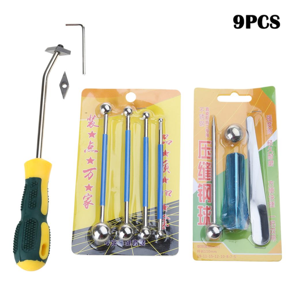 9 Sztuk Zestaw Narzędzi do Usuwania Fugi Ceramiczna Płytka Nacinarka do Spoin Kolektory Czyszczenie Czyszczenie Szczelin do Spoin Podłogowych Ściennych Cement