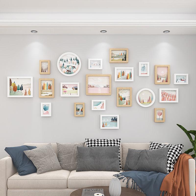 Simple Stylish Photo Wall Landscape Painting Decoration Creative Combination Display Wall Without Punching in The Living Room