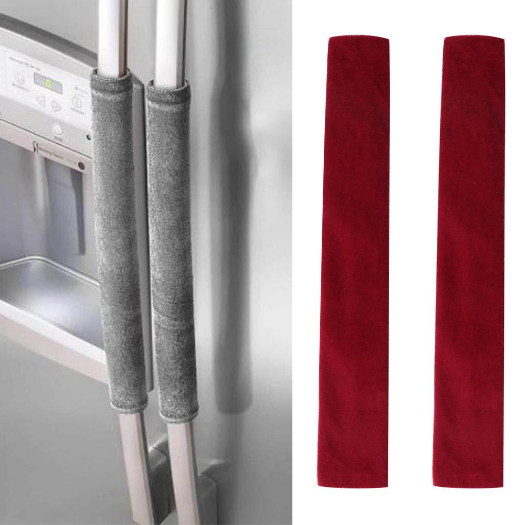 Pack of 2 Refrigerator Door Handle Cover Kitchen Appliance Microwave Fingerprint Protector Gloves Accessory for Restaurant Cafe