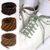 5mm Round Two-Color Thickened Shoelaces - Brown Beige White for Retro Training & Hiking Shoes