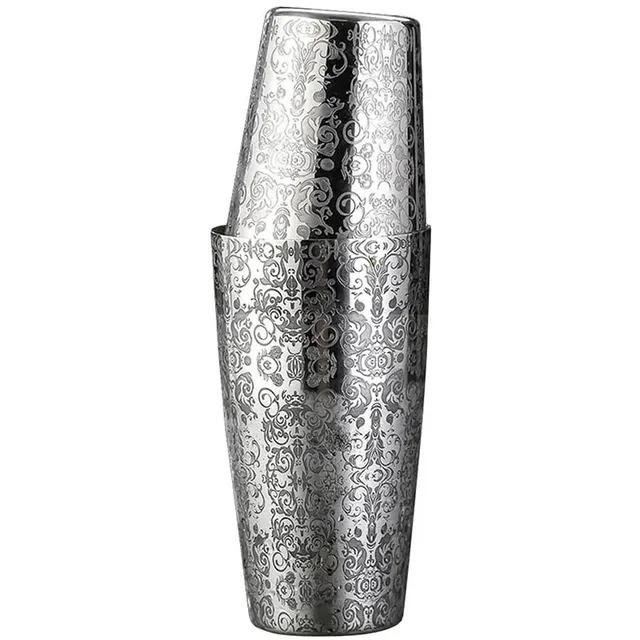 Etched Boston Cocktail Shaker Bar Tins Stainless Steel Bartender Kit Engraved Mixing Shaker Set Bar Tools