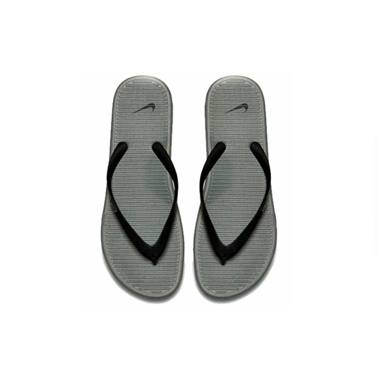 New Nike Solarsoft Thong Black Gray Slippers