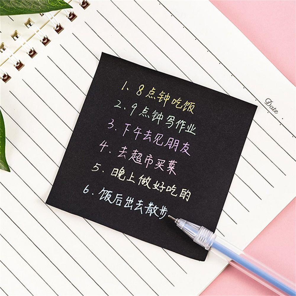 Easy Post Notes Black Notepads Self-adhesive Memo Pad Office Accessories Sticky Notes Notebooks