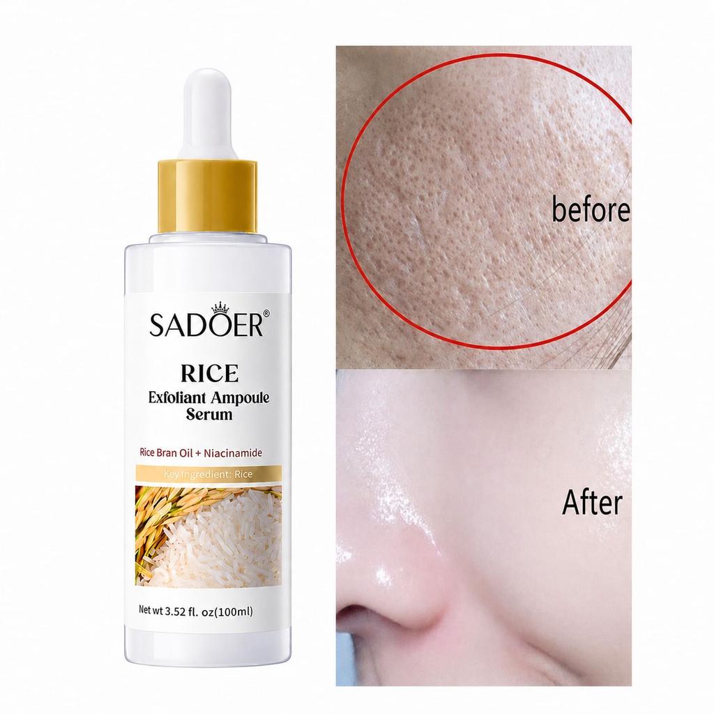 1pc Rice Facial Serum, Gentle Exfoliating Face Essence For Dead Skin Care, Hydrating And Moisturizin