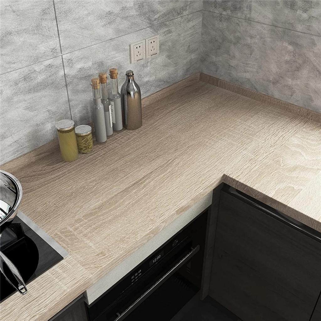 1Roll Peel and Stick Floor sticker Natural Wood Grain Appearance Self Adhesive Scratch Prevention Suitable for Kit
