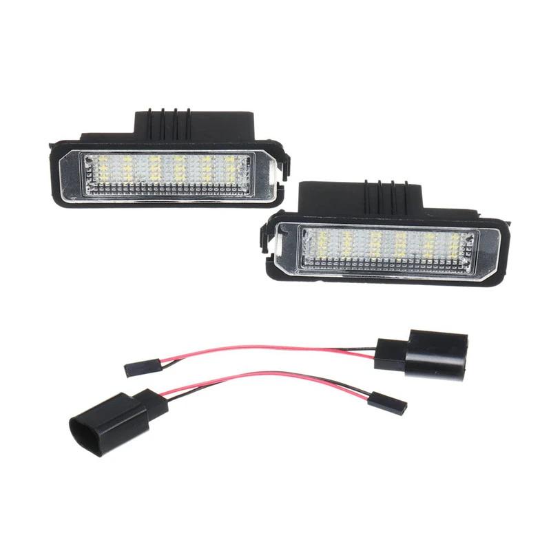 2Pcs 12V 18 LED Car Number License Plate Lights Lamps White For VW GOLF 4 5 6 7 Lupo Scirocco Polo 9N 6R Passat B6 Phaeton