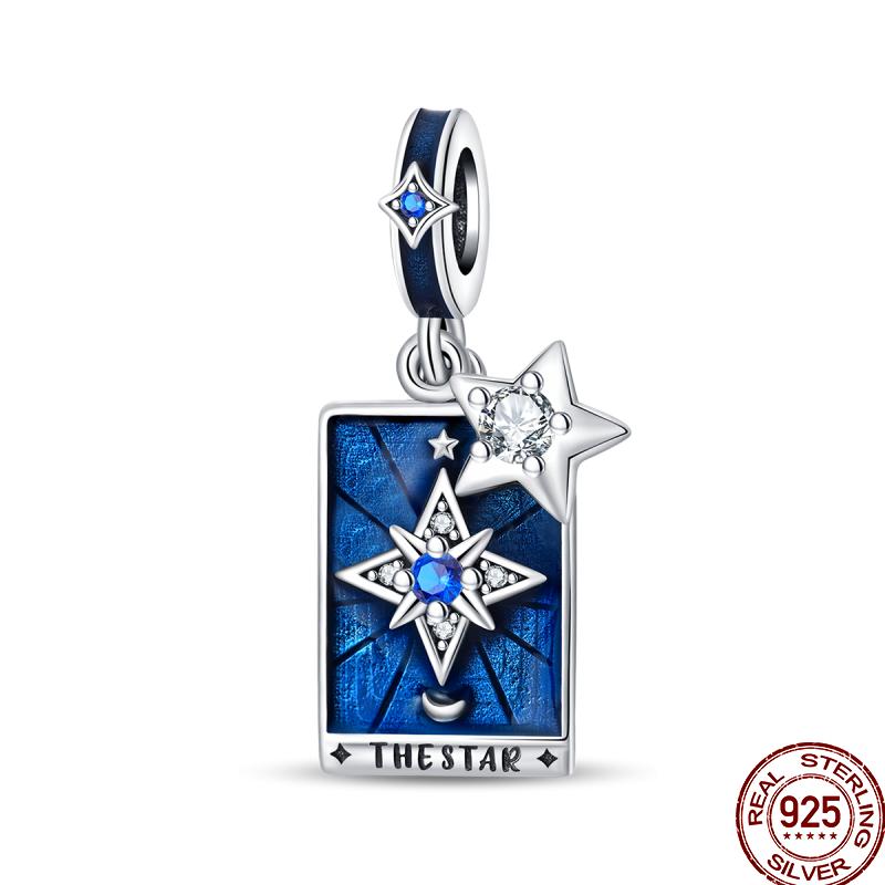 Copper Blue Mountains Airplane Stars Moon Blessing Charm Beads Suitable For 3Mm Original Bracelet Diy