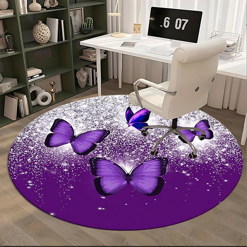 Purple Butterfly Office Carpet Chair Mats, Home Decor, Sofa Rug, Office Carpet Gift for Bedroom, Living Room, Various Rooms1118023a