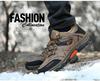 Men's Waterproof Winter Hiking Boots with Fleece Lining, Non-Slip, Wear-Resistant, Durable Outdoor Shoes for Construction and Labor Protection.