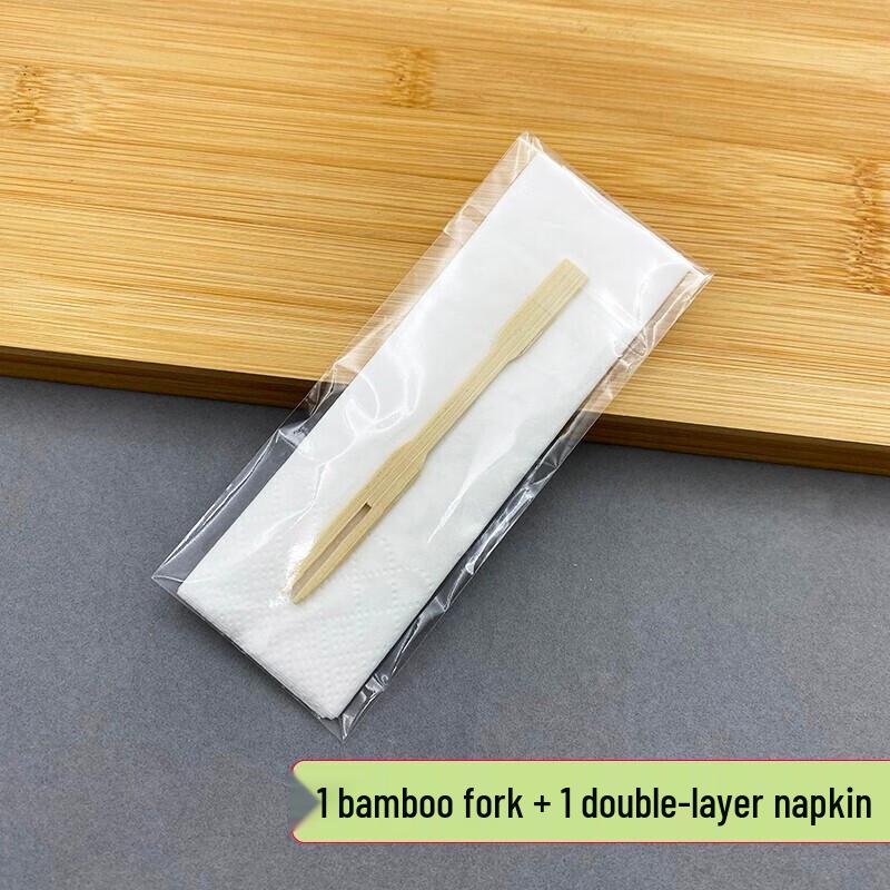 JLB Disposable Bamboo Fork & Napkin Set