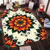 Colorful Floral Mandala Design Rug Non-slip rug suitable for living room and bedroom sofas.