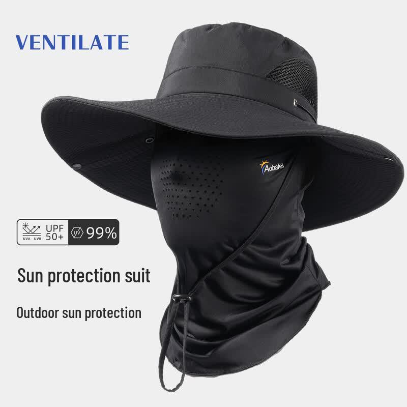 Outdoor UV Protection Sun Hat with Mask Sun Protection Set
