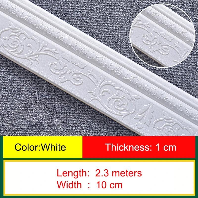 1 Stück 2,3M/90,55 Zoll 3D Wandleiste Sockelleiste Selbstklebend Wasserdicht Fußleisten Tapete Wandaufkleber Für Raum Heimdekoration