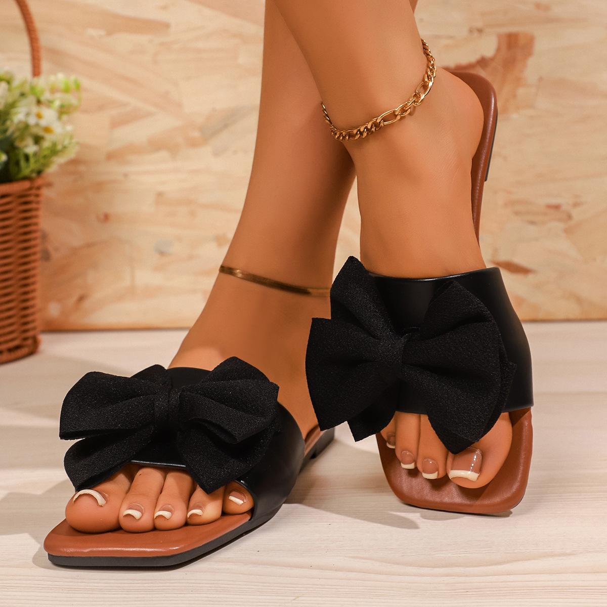 

Bow flat bottom new summer Internet celebrities 43 чёрный