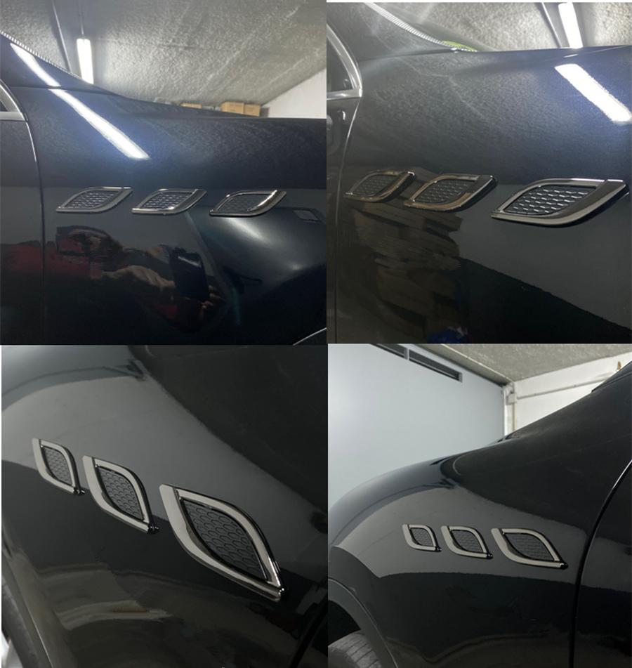 Car Styling 3DShark Gill Car Side Fake Vent Sticker Metal Chrome Fine Decoration
