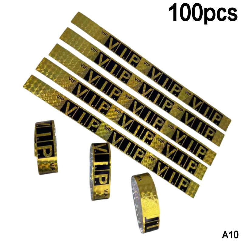 100Pcs Holographic Vip Wristbands Waterproof And Tear Resistant Design Perfect For Concerts Festivals Parties Events