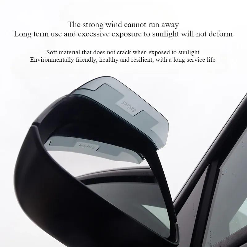 2PCS Car Rearview Mirror Rain Eyebrow for Tesla Model 3 Y Rain Shield Sun Shade Clear Vision Protector Auto Mirror Accessories